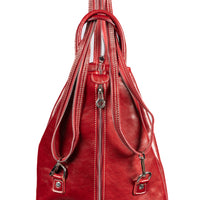 Il Giglio Leather Backpack with handle and Zips