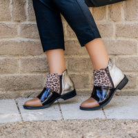 BRIGIDA Multi Coloured Double Zip Ankle Boots