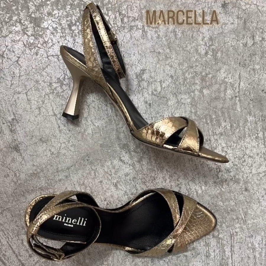 MARCELLA Gold Strappy Sandals