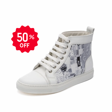 ANNA Printed Leather High Top Sneakers