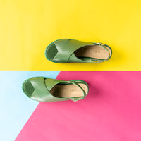 JOLANDA Fiorina Green Flatform Sandals