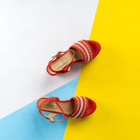 MIM Fiorina Wedge Sandal in Red