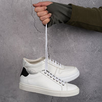LUCREZIA White and Black Leather Sneaker