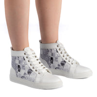 ANNA Printed Leather High Top Sneakers