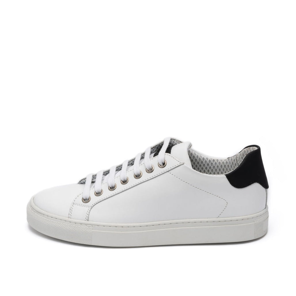 LUCREZIA White and Black Leather Sneaker