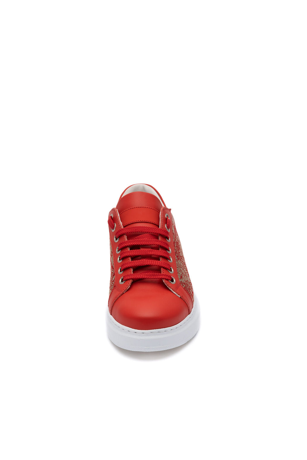 ALICE Red and Gold Platform Sneakers
