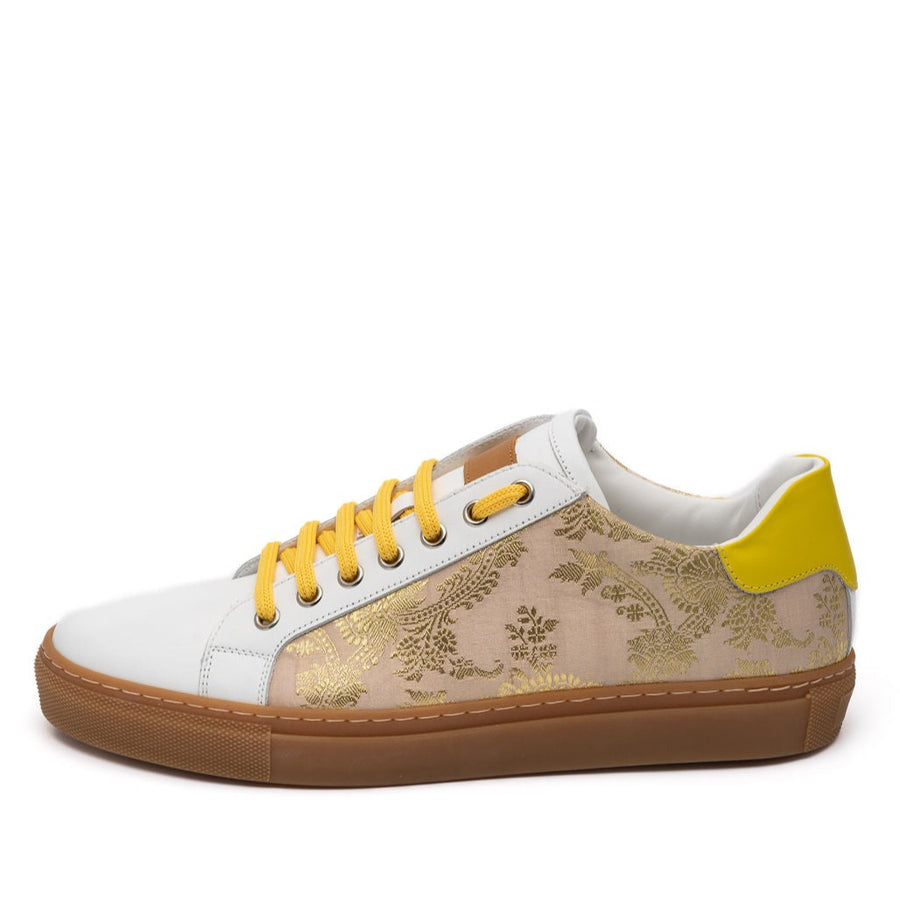 ALICE Yellow and Gold Sneakers with Tan Sole