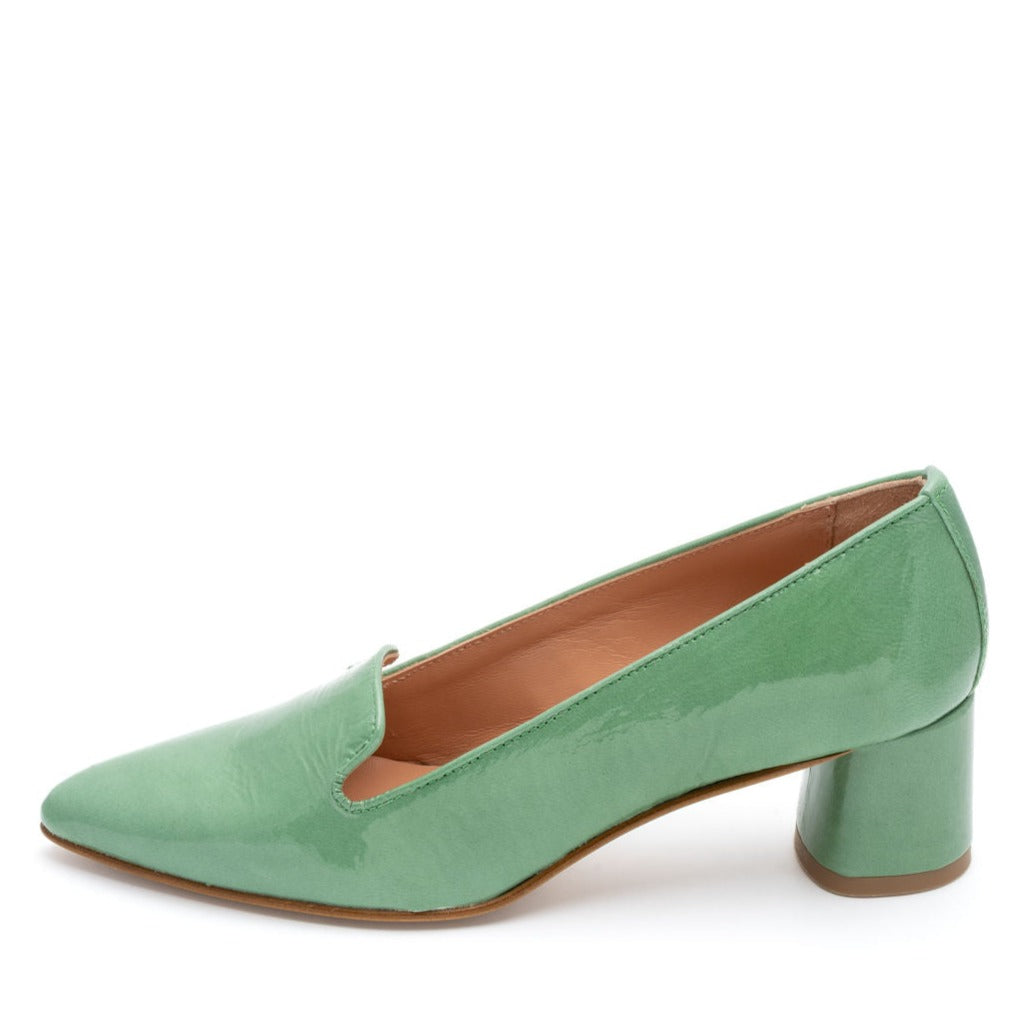 GEMMA Manu Mari Patent Green Loafer Pump – cherri bellini