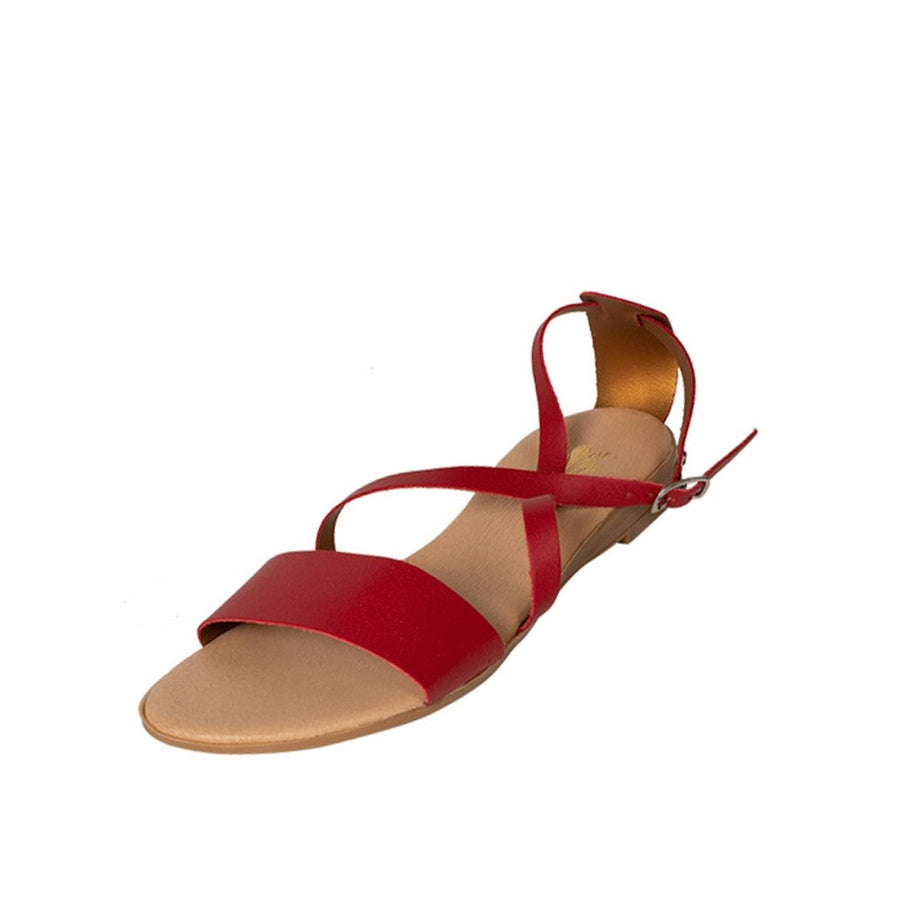 Adele casual red sandal cross over strap less than 100 