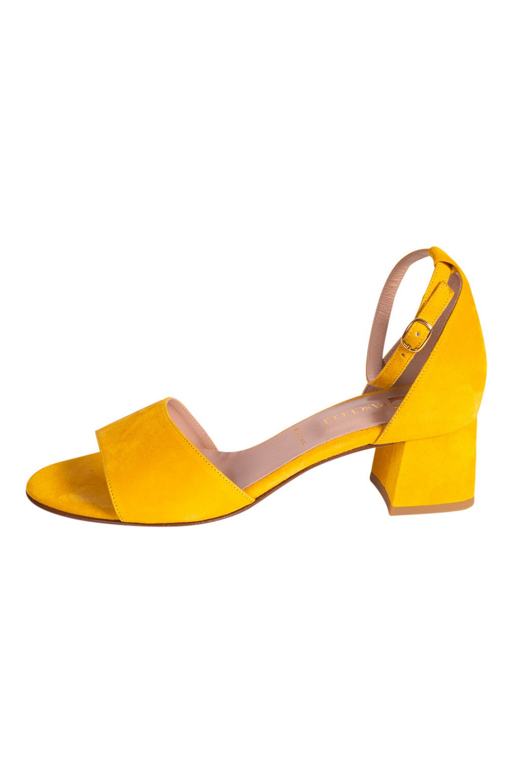 CARINA Pascucci Yellow Suede Heeled Sandal